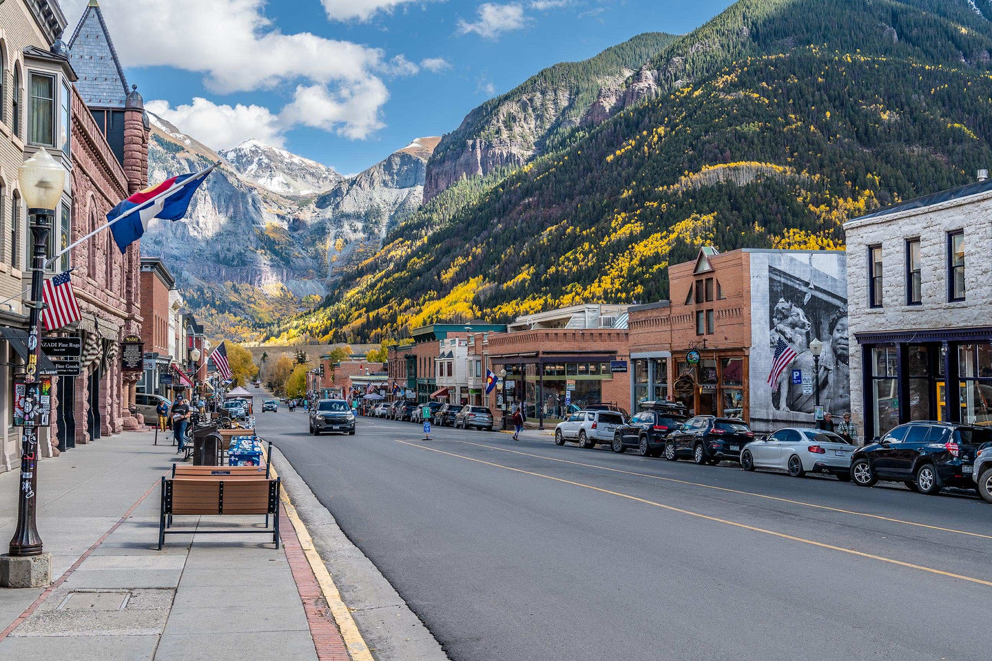 Downtown Telluride in Autumn - Framed Photo